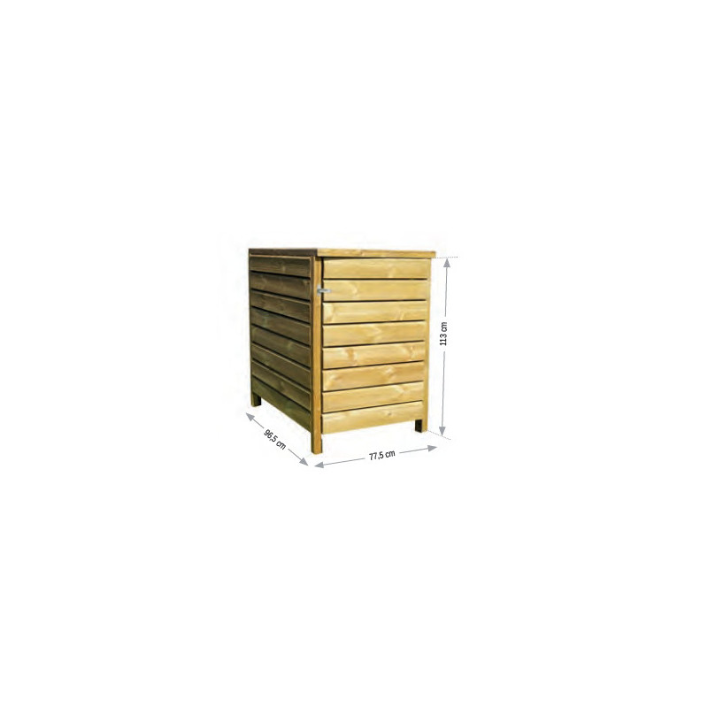 Cache Poubelle - Bois - Simple - Neston - 77,5 x 96,5 x H120cm Cache Poubelle - Bois - Simple - Neston - 77,5 x 96,5 x H120cm