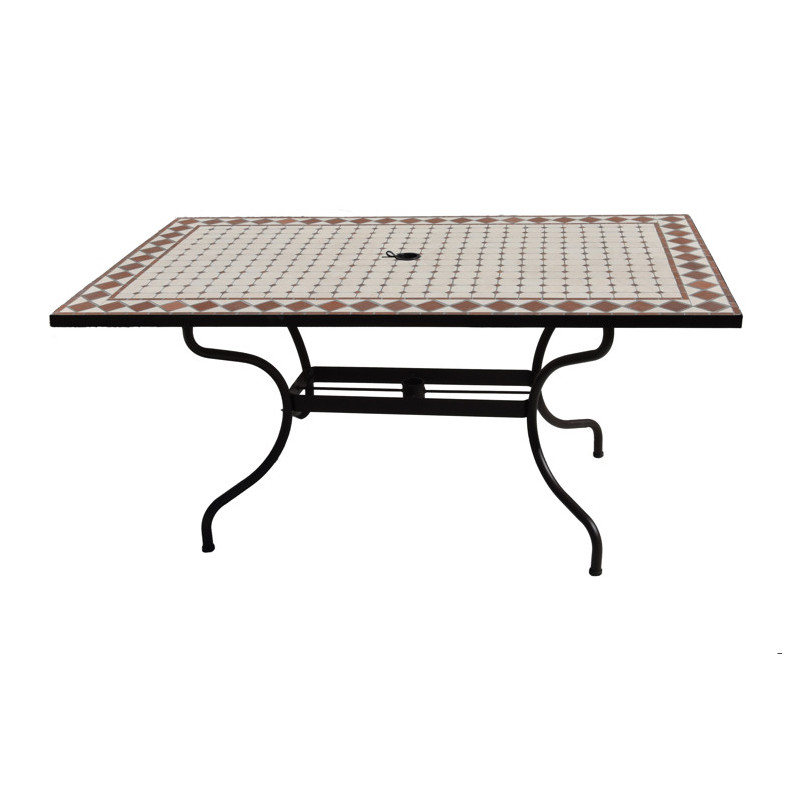 Table de jardin Rectangulaire - Métal et Mozaique Table de jardin Rectangulaire - Métal et Mozaique