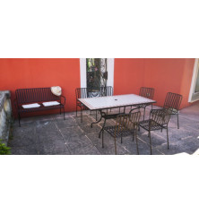 Table de jardin Rectangulaire - Métal et Mozaique