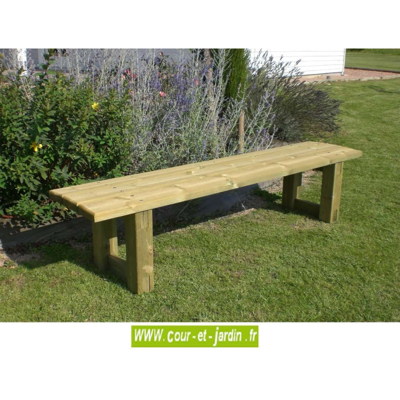 Banc de jardin bois "Classique" sans dossier - banc exterieur bois