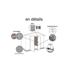 Abri  jardin métal - 6,4m²- FRASER