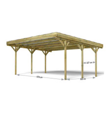 Carport bois 2 voitures - JEAN