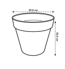 POT de fleur Rond réserve d'eau - Diamètre 40cm