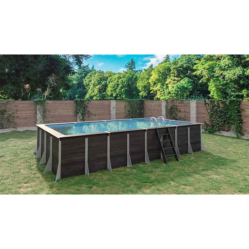 Grande Piscine hors sol Rectangulaire - PVC et CHANVRE - Cour et Jardin