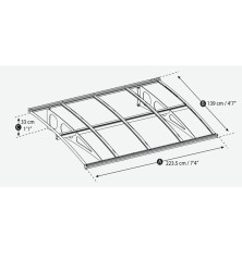 Marquise porte d'entrée Blanc - Bordeaux - 223,5 x 139 cm