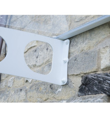 Marquise porte d'entrée Blanc - Bordeaux - 447 x 139 cm