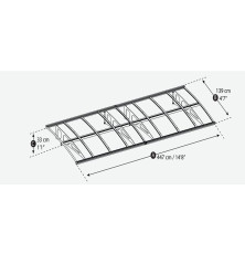 Marquise porte d'entrée Blanc - Bordeaux - 447 x 139 cm