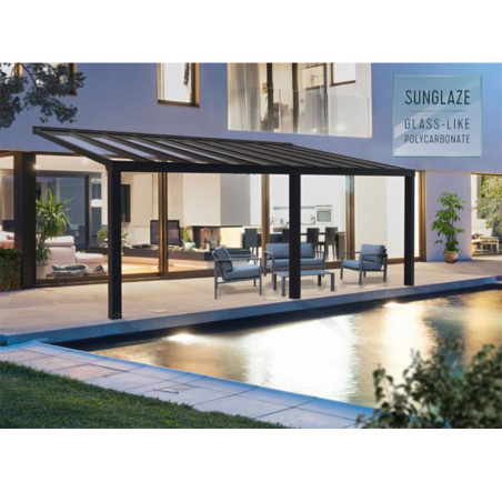 Toit terrasse design adossé gris - Stockholm - 805 x 330,5 cm