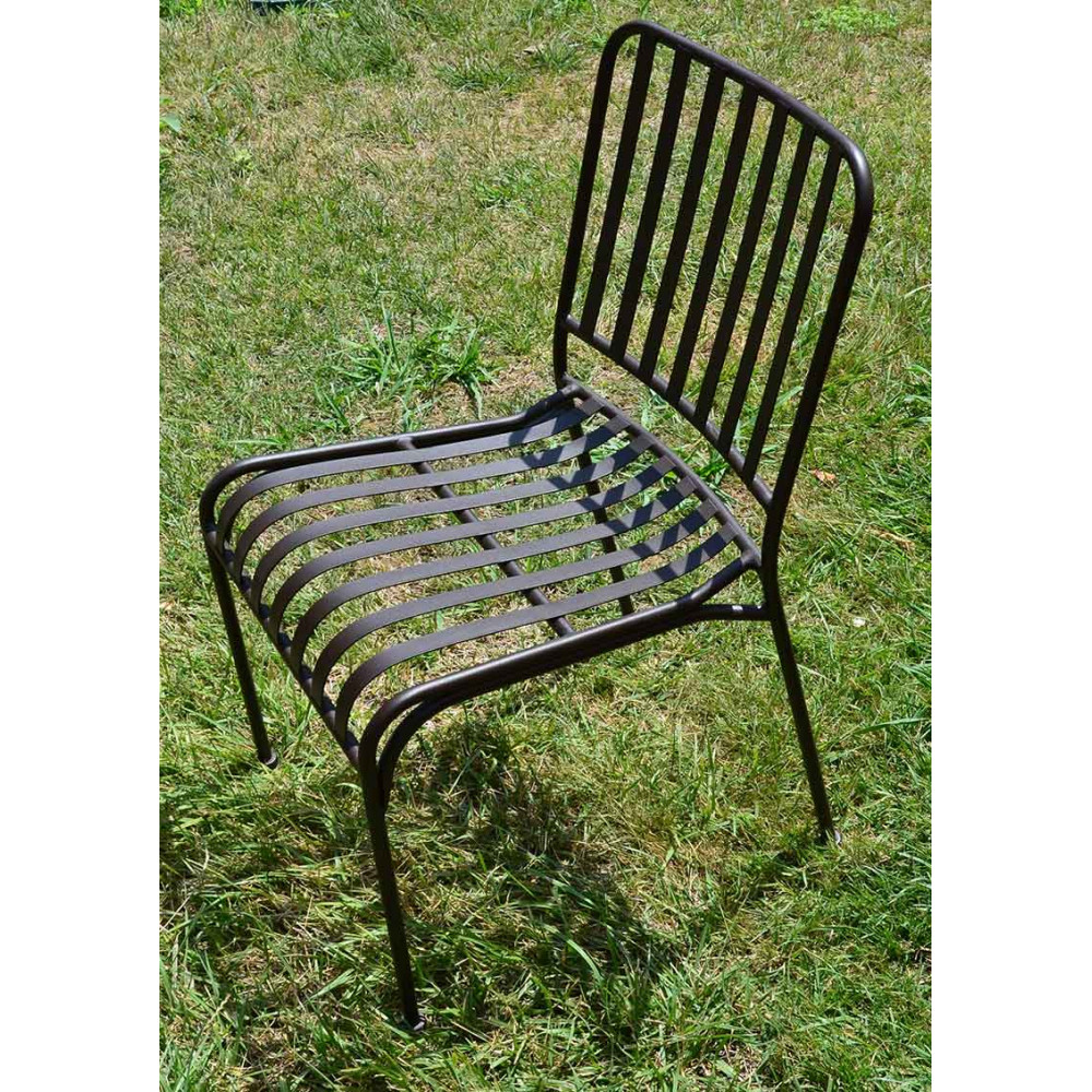 Chaise de jardin empilable en métal galvanisé noir Zelie (lot de 4