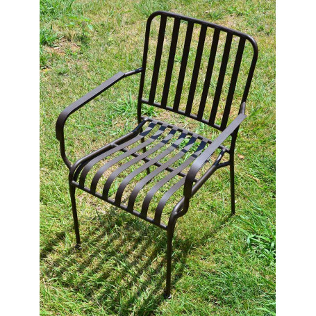 Chaise de jardin empilable en métal galvanisé noir Zelie (lot de 4