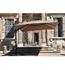 Parasol déporté bandeau  LED solaire CAPEO- GRIS