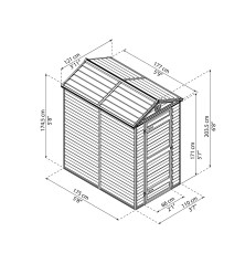 Abri de jardin en polycarbonate - Skylight Amber - 120,7 x 176,8 cm