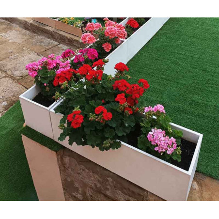 BAC à fleurs- Béton Fibré Hydrofuge BLANC - 80x25x25