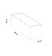 BAC à fleurs- Béton Fibré Hydrofuge NOIR - 80x25x25