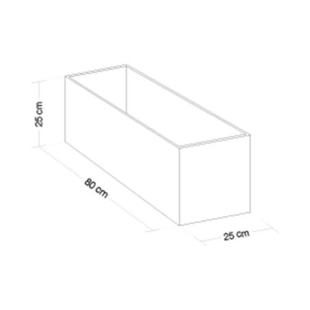 BAC à fleurs- Béton Fibré Hydrofuge NOIR - 80x25x25