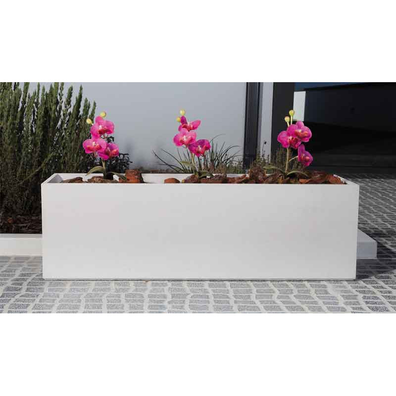 BAC à fleurs - Béton Fibré Hydrofuge BLANC - 100x25x25 BAC à fleurs - Béton Fibré Hydrofuge BLANC - 100x25x25