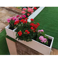 BAC à fleurs - Béton Fibré Hydrofuge BLANC - 100x25x25