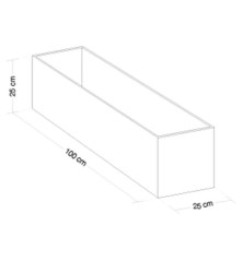 BAC à fleurs - Béton Fibré Hydrofuge NOIR - 100x25x25