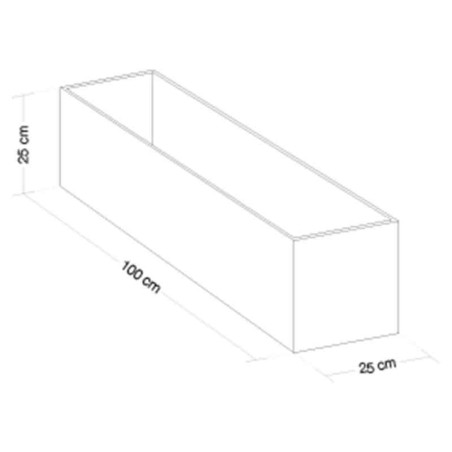 BAC à fleurs - Béton Fibré Hydrofuge NOIR - 100x25x25
