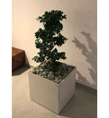 BAC à fleurs Carré - Béton Fibré Hydrofuge GRIS - 45x45x45