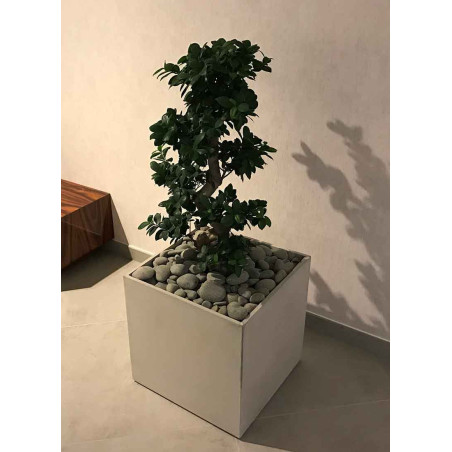 BAC à fleurs Carré - Béton Fibré Hydrofuge GRIS - 45x45x45