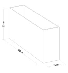 BAC à fleurs SKUARE -Béton Fibré Hydrofuge BLANC- 100x25x60