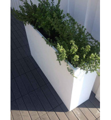 BAC à fleurs SKUARE -Béton Fibré Hydrofuge BLANC- 100x25x60