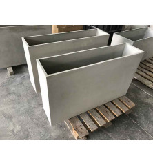 BAC à fleurs SKUARE -Béton Fibré Hydrofuge GRIS- 100x25x60