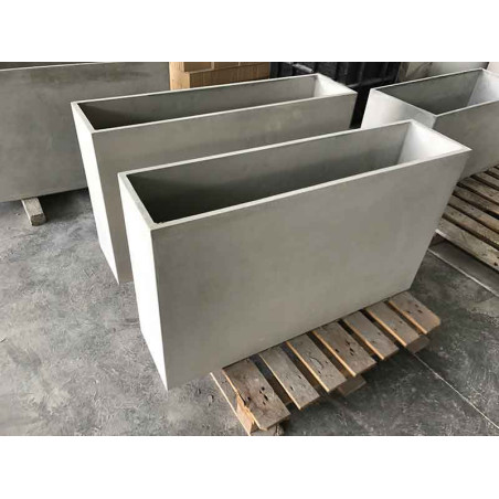 BAC à fleurs SKUARE -Béton Fibré Hydrofuge GRIS- 100x25x60