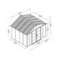 Abri de jardin en polycarbonate avec et sans plancher - Yukon -  9 m²