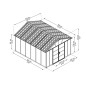 Abri de jardin en polycarbonate avec et sans plancher - Yukon -  13,1 m²
