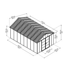 Abri de jardin en polycarbonate avec et sans plancher - Yukon -  17,2 m²