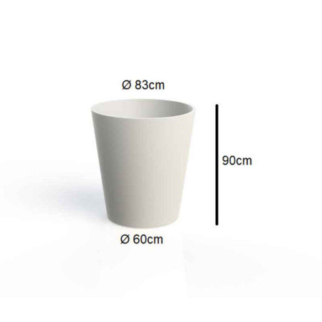 GRAND BAC à FLEURS 90cm HAUT- Béton Hydrofuge BLANC