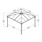 Pergola en aluminium et polycarbonate - Palermo - 360 x 360 cm