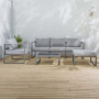Salon bas de jardin en aluminium gris Lima - 4 places