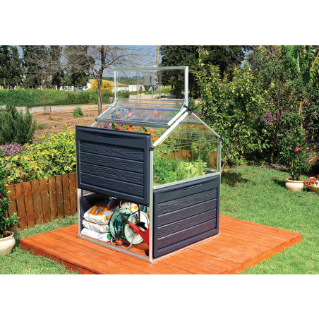Mini serre surélevée avec rangement - 1,4 m²