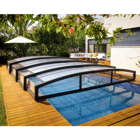 Abri de piscine design coulissant - 8 x 4 m