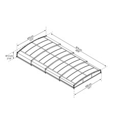 Abri de piscine en aluminium et polycarbonate - 8 x 4 m