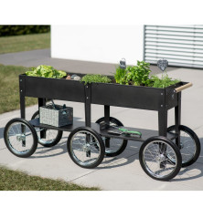 Potager surélevé à roulettes Noir  - Wheels