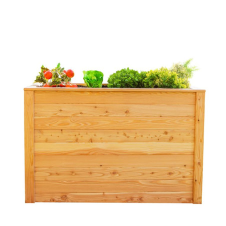 Carré potager surélevé - 130 cm - Bois naturel
