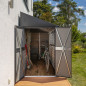 Abri de jardin adossé - Acier galvanisé - 2,4 m² - Gris