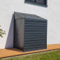Abri de jardin adossé - Acier galvanisé - 2,4 m² - Gris