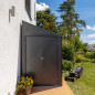 Abri de jardin adossé - Acier galvanisé - 2,4 m² - Gris
