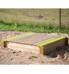 Bac à sable avec bancs et couvercle