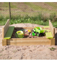 Bac à sable avec bancs et couvercle