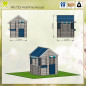 Maisonnette pour enfant - Delphin - Naturel/Bleu Maisonnette pour enfant - Delphin - Naturel/Bleu