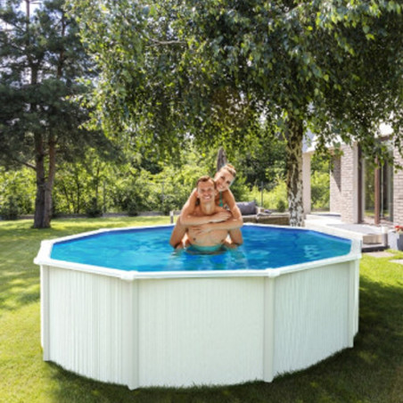Piscine ronde métal blanc 18 m³
