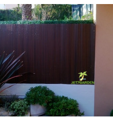 Canisses PVC double face noyer ht 150cm rouleau de 3ml