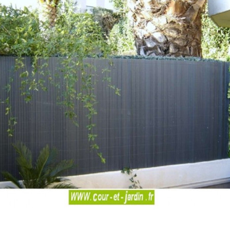 Canisses PVC double face anthracite ht 150cm  rouleau de 3ml