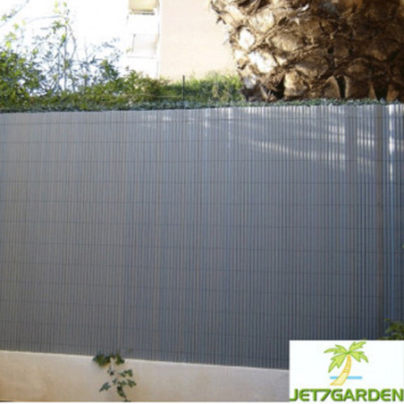 Canisses PVC Gris Perle150cm spécial panneaux grillage 2,50m.